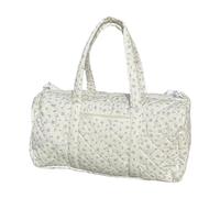 Floral Quilted Duffle Bag for Women - Large Cotton Travel Duffle with Adjustable Strap, Handy Pouch, and Backpack for Dancers, Gym, Weekend Trips, and Overnight Travel