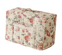 Floral Quilted Sewing Machine Cover with Storage Pocket and Protective Layer for Organized Craft Room (Purple, A)