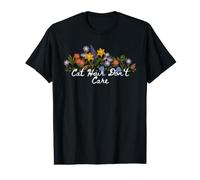 Floral Quote Cat Hair Don't Care Value Graphic T-Shirt