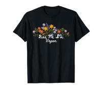 Floral Quote Kiss Me I'm Vegan T-Shirt