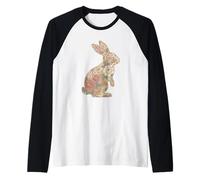 Floral Rabbit Chinese Zodiac Raglan Baseball Tee