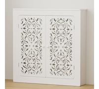 Floral Radiator Cover ShelfHeater Cabinet with Top Storage Stylish Heating Side Stand to Conceal Pipes SpaceSing Design (31"x24"x6")