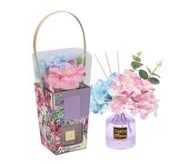 Floral Reed Diffuser 200Ml Blue And Pink Hydrangea Air Freshener Home Decor