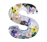 Floral Resin Letter Night Light,Floral Resin Night Light | Floral Resin Night Light,Creative Alphabet with Pressed Flower, Unique Flower Night Light, Beef Letter Art Light