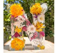 Floral Resin Light, Floral Night Lamp, Letters Floral Resin Nightlight, Random Dried Pressed Flower Resin, Alphabet Light for Mother/Wife/Birthday Gift/Mother's Day Gifts ( Color : N , Size : Onesize