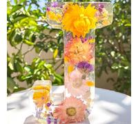 Floral Resin Night Light - 26 Letters, Simulated Flower Night Lamp, Dried Flower Letters Night Light, for Mother, Wife, Mother's Day