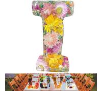 Floral Resin Night Light, Floral 26 Letters Resin Night Light, Handmade Floral Night Light, for Mother Wife, Personalized Name Creative Letter Lamp Birthday Party Decor (I)