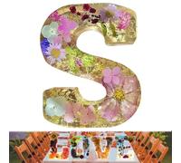 Floral Resin Night Light, Floral 26 Letters Resin Night Light, Handmade Floral Night Light, for Mother Wife, Personalized Name Creative Letter Lamp Birthday Party Decor (S)