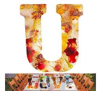 Floral Resin Night Light, Floral 26 Letters Resin Night Light, Handmade Floral Night Light, for Mother Wife, Personalized Name Creative Letter Lamp Birthday Party Decor (U)