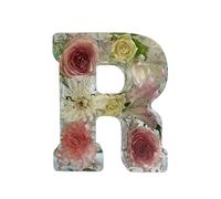 Floral Resin Night Light,Floral Resin Night Light Alphabet,Pressed Flower Resin Letters with LED Light,Flower Letter Resin Night Light for Birthday