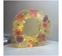Floral Resin Night Light,Floral Resin Night Light Alphabet,Pressed Flowers Resin Letters,Flower Letter Lamp,Flower Letter Resin Night Light,Personalized Flower Lamp,Floral Resin Nightlight Letters (O)