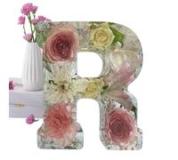 Floral Resin Night Light, Floral Resin Night Light Letter, Pressed Flower Resin Letters with LED Light, for Mother, Wife, for Her, Mother's Day Gifts
