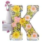 Floral Resin Night Light, Floral Resin Night Light Letter, Pressed Flower Resin Letters with LED Light, for Mother, Wife, for Her, Mother's Day Gifts