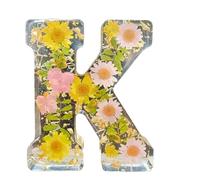 Floral Resin Night Light,Flower lamp,Decorative Initial Letter Night Light,Resin lamp,Handmade Floral Acrylic Night Light,Creative Decorations, Table Ornament Light for Living Room, Nursery