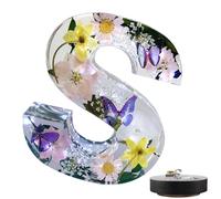 Floral Resin Night Light - Flower Letter Lamp With LED Light, Creativity Alphabet With Pressed Flower, Resin Night Light Letter, Artistic Resin Letters Light For Home Decor, Gift For Women Girls