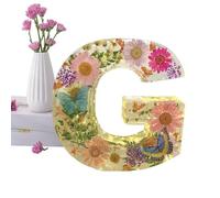 Floral Resin Night Light Letter, Dried Floral Resin Letters Night Light, Floral Resin Alphabet Night Light, Pressed Flower Resin Letters with LED Light, Creative Table Light Night Lamp for Bedroom