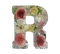 Floral Resin Night Light Letter, Dried Floral Resin Letters Night Light, Floral Resin Alphabet Night Light, Pressed Flower Resin Letters with LED Light, Creative Table Light Night Lamp for Bedroom