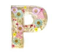 Floral Resin Night Light Letter, Dried Floral Resin Letters Night Light, Floral Resin Alphabet Night Light, Pressed Flower Resin Letters with LED Light, Creative Table Light Night Lamp for Bedroom