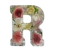 Floral Resin Night Light Letter, Dried Floral Resin Letters Night Light, Pressed Flower Resin Letters with Led Light, Flower Letter Lamp, Creative Table Night Lamp Decoration for Bedroom, Living Room