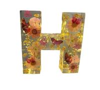 Floral Resin Night Light Letter, Dried Floral Resin Letters Night Light, Pressed Flower Resin Letters with Led Light, Flower Letter Lamp, Creative Table Night Lamp Decoration for Bedroom, Living Room