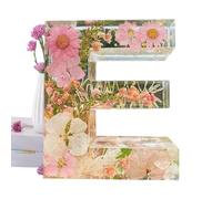 Floral Resin Night Light Letter, Floral Resin Night Light, Pressed Flower Resin Letters with LED Light, Initial Letter Floralnight Light Resin Lamp, Night Lamp for Mother Wife Birthday Present