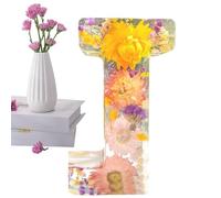 Floral Resin Night Light Letter, Floral Resin Night Light, Pressed Flower Resin Letters with LED Light, Initial Letter Floralnight Light Resin Lamp, Night Lamp for Mother Wife Birthday Present