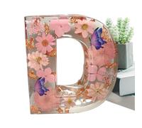 Floral Resin Night Light Letter, Floral Resin Night Light, Pressed Flower Resin Letters with LED Light, Initial Letter Floralnight Light Resin Lamp, Night Lamp for Mother Wife Birthday Present