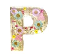 Floral Resin Night Light Letter, Floral Resin Night Light, Pressed Flower Resin Letters with LED Light, Initial Letter Floralnight Light Resin Lamp, Night Lamp for Mother Wife Birthday Present