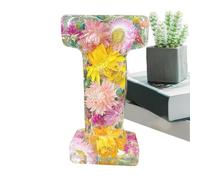 Floral Resin Night Light Letter, Floral Resin Night Light, Pressed Flower Resin Letters with LED Light, Initial Letter Floralnight Light Resin Lamp, Night Lamp for Mother Wife Birthday Present