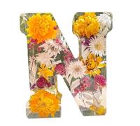 Floral Resin Night Light Letter, Floral Resin Night Light, Pressed Flower Resin Letters with LED Light, Initial Letter Floralnight Light Resin Lamp, Night Lamp for Mother Wife Birthday Present
