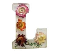 Floral Resin Night Light Letter With LED, Pressed Flower Initial Lamp, Decorative Resin Light With Dry Flowers