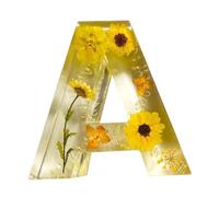 Floral Resin Night Light - Pressed Flower Resin Letters | Pressed Flower Resin Letters with LED Light | Flower Night Light Resin Alphabet | Handmade Letter Lamps Craft | Ersonalized Flower Lamp