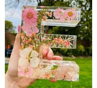 Floral Resin Night Light Pressed Flower Resin Letters with LED Light DIY Handmade Custom Letter Lamps Personalized Custom Dry Flower Name Night Light Lamp for Women Girls Gift