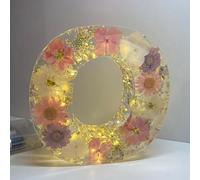 Floral Resin Night Light Pressed Flower Resin Letters with LED Light DIY Handmade Custom Letter Lamps Personalized Custom Dry Flower Name Night Light Lamp for Women Girls Gift