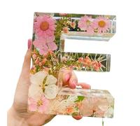 Floral Resin Night Light, Pressed Flower Resin Letters with LED Light DIY Handmade Custom Letter Lamps for Mother, Wife, Birthday Gift for Her, Mother's Day Gifts (T)