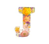Floral Resin Night Light Resin Letters with Flowers, Floral Resin Night Light Letter Floral Resin Letters with Flowers Gift for Mom Wife Girlfriends (J)