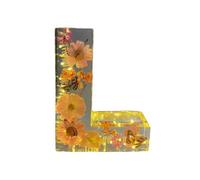 Floral Resin Night Light Resin Letters with Flowers, Floral Resin Night Light Letter Floral Resin Letters with Flowers Gift for Mom Wife Girlfriends (L)