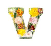 Floral Resin Night Light Resin Letters with Flowers, Floral Resin Night Light Letter Floral Resin Letters with Flowers Gift for Mom Wife Girlfriends (V)