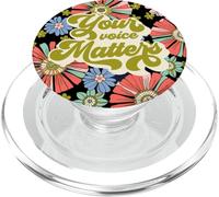 Floral Retro Your Voice Matters PopSockets PopGrip for MagSafe