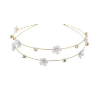 Floral Rhinestone Headband Double Layer Alloy Hairband