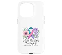 Floral Ribbon Thyroid Cancer Support Case for iPhone 15 Pro