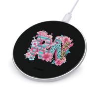Floral RN Registered Nurse Fast Portable Charger 10W Compact | Round Phone Charging Station Pad for Travel Work