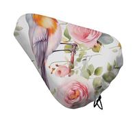 Floral Robin Bird Waterproof Bike Seat Cushion with Drawstring for Women Men Soft Padded Bicycle Seat Cover for Comfort Wide Road Bike Saddles Universal Fit for Mountain Exercise