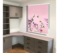 Floral Roller Blinds - Pink Waterproof Window Shades for Bedroom & Bathroom Noise-Reducing Available in 60-140cm Widths (Size: 100cm x 220cm)