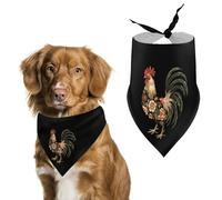 Floral Rooster Dog Bandana Puppy Cat Scarfs Bibs Washable Triangle Kerchief Pet Gifts