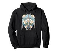 Floral Rosary Catholic Spirituality Religious Cross Pullover Hoodie
