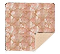 Floral Rose Gold Valentine's Day Cute Foldable Baby Activity Play Mat for Indoor Outdoor Waterproof Playroom Activity Mat for Babies Infants Toddlers, 50'' x 50''