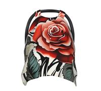 Floral Rose Ivy with Leaves Spring Baby Car Seat Canopy Cover, Multi Use Breathable Nursing Breastfeeding Covers for Mom Soft Stroller Sun Shade Newborn Shower Gift