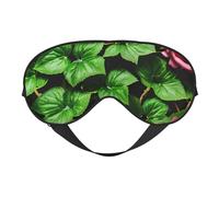 Floral Rose Ivy with Leaves Springprint Travel Office Airplane Night Sleep Shading Blindfold Adjustable Strap Eye Mask