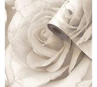 Floral Rose Pattern Pearl Wallpaper Blown Vinyl Silver Glitter Madison